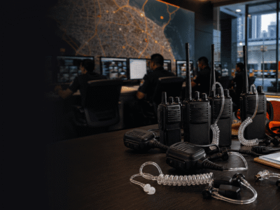 Walkie talkie earpiece planning hero image for Malaysia security operations