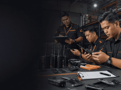 Walkie talkie maintenance checklist hero image for Malaysia site radio inspection