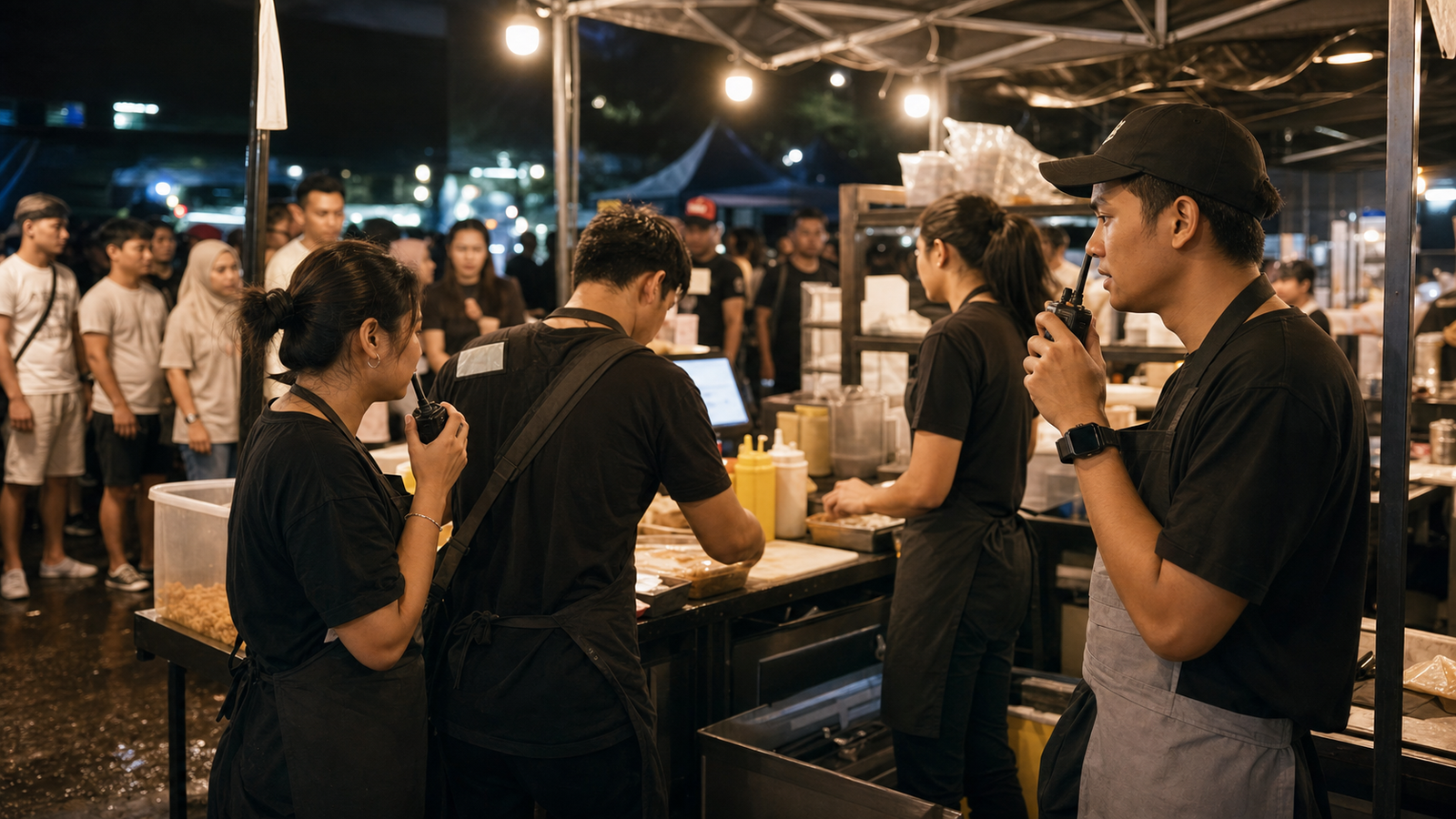 Food event customer rental radios case study for a four day pop-up snack booth
