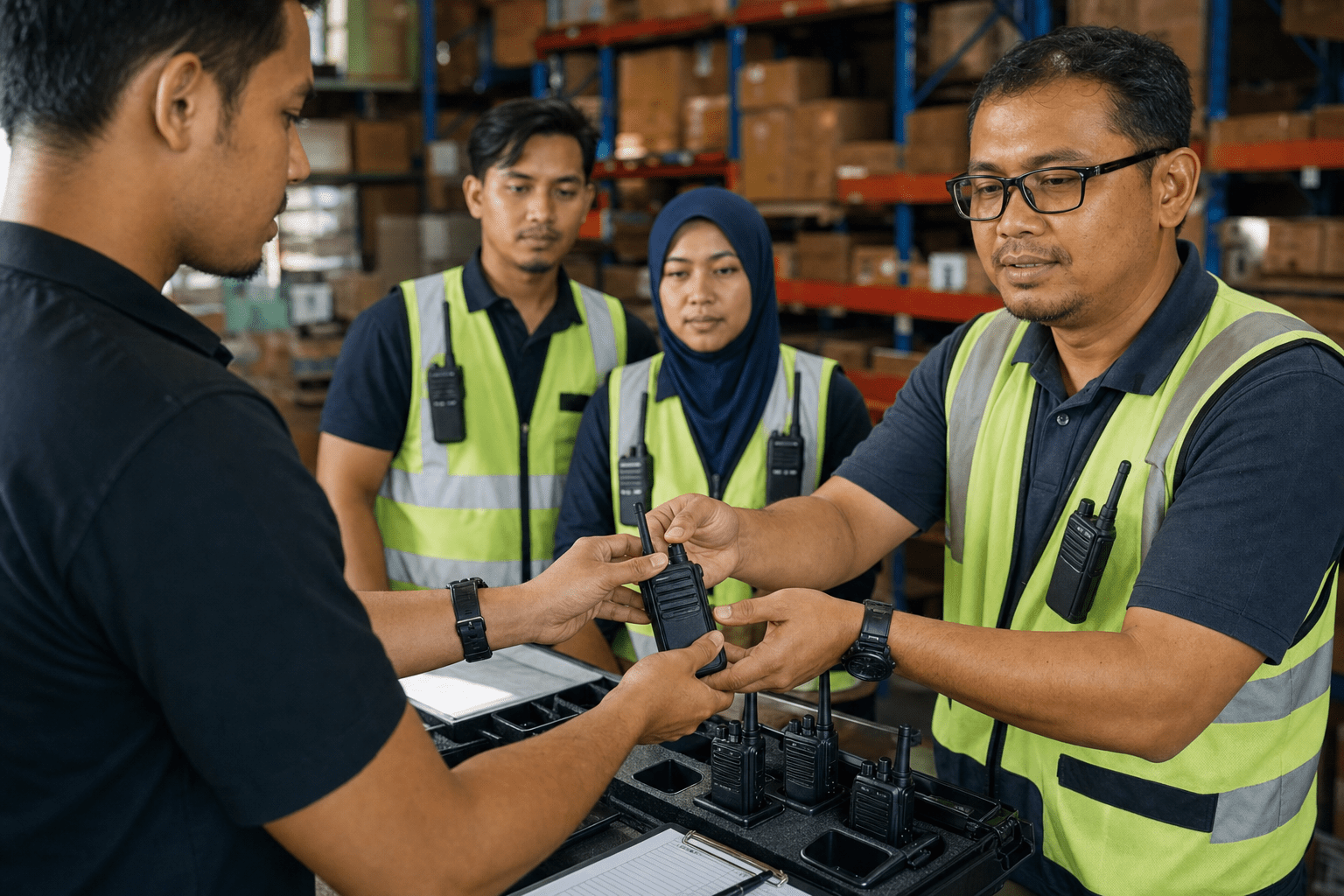 Octogen walkie talkie handover for operations team in Malaysia