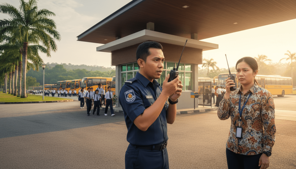 Campus Safety team in Malaysia using Octogen walkie talkies