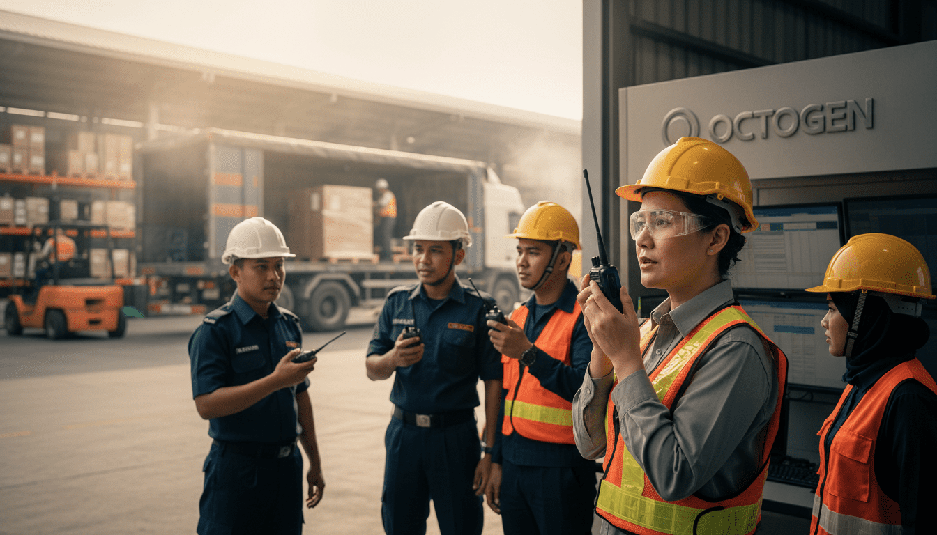 Digital Radio Upgrade team in Malaysia coordinating with Octogen walkie talkies