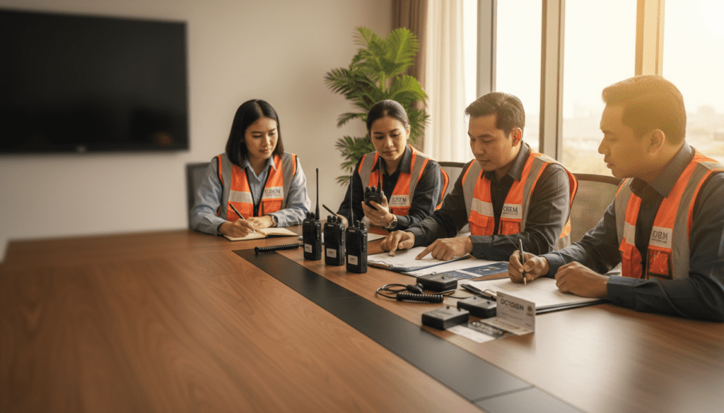 Original Radio Compliance team in Malaysia using Octogen walkie talkies