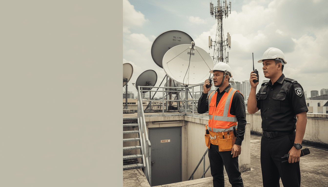 Repeater Coverage Planning team in Malaysia coordinating with Octogen walkie talkies