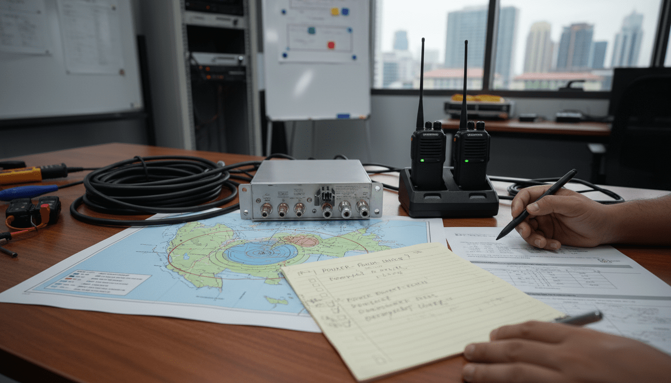 Repeater Coverage Planning radio channel plan and charging station for Malaysian operations