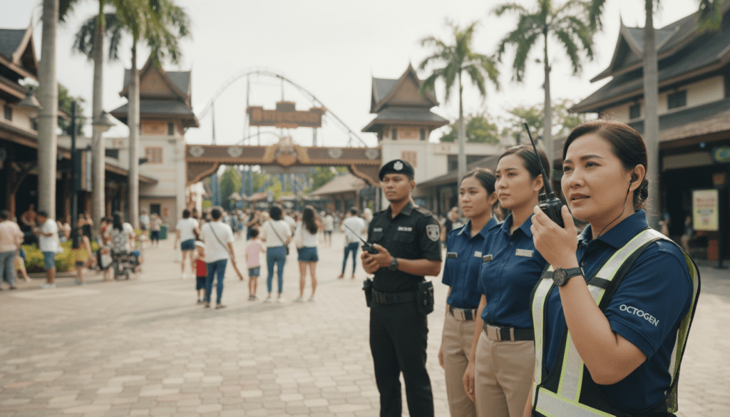 Theme Park Safety team in Malaysia using Octogen walkie talkies