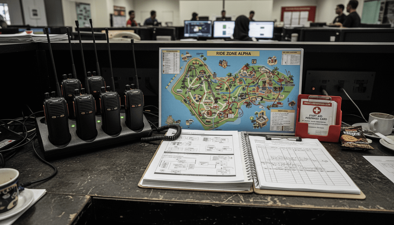 Theme Park Safety radio channel plan and charging station for Malaysian operations