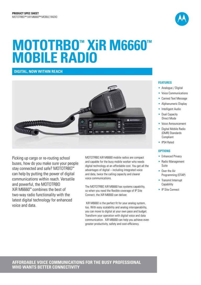 Motorola Mototrbo XiR M6660 Mobile Walkie Talkie