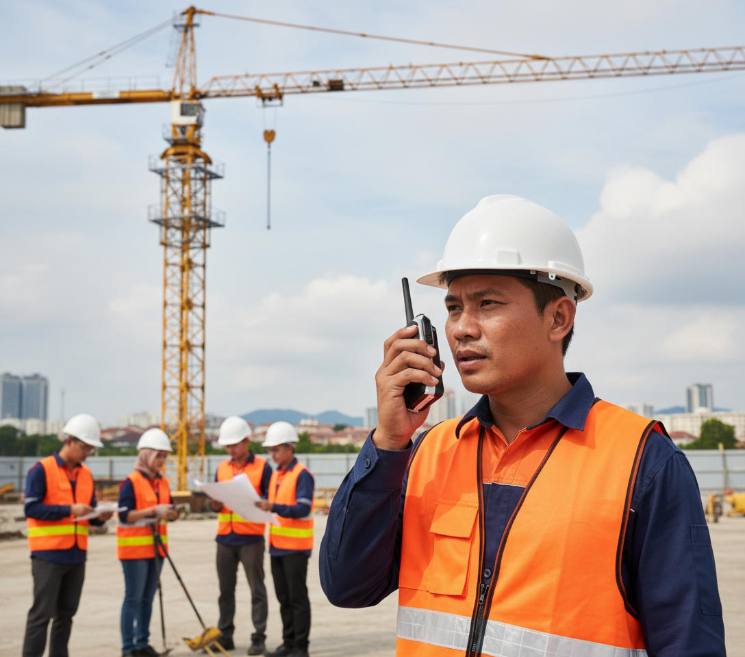 Construction sites walkie talkie use case in Penang