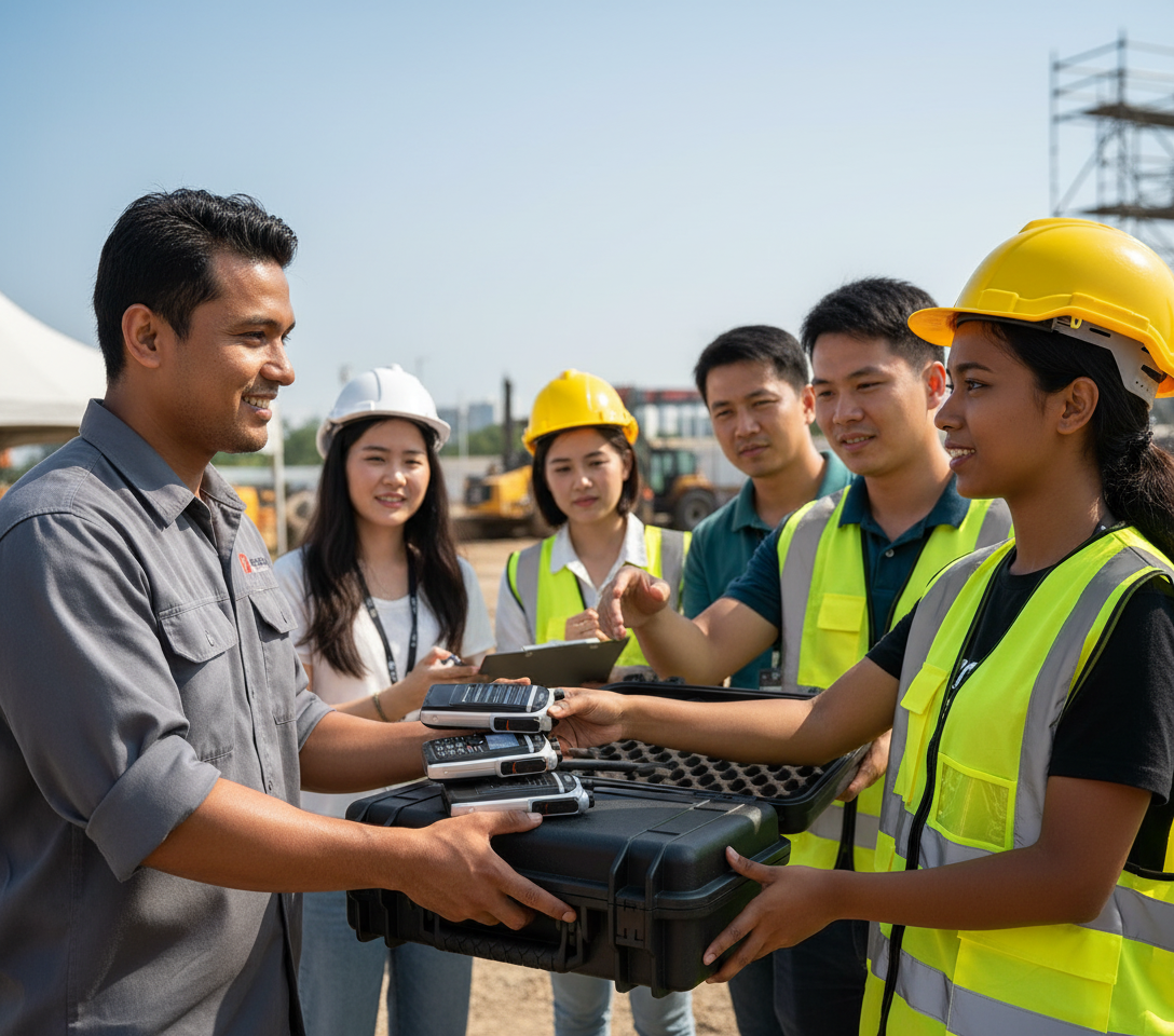 Octogen crew coordinating a radio handover in Penang