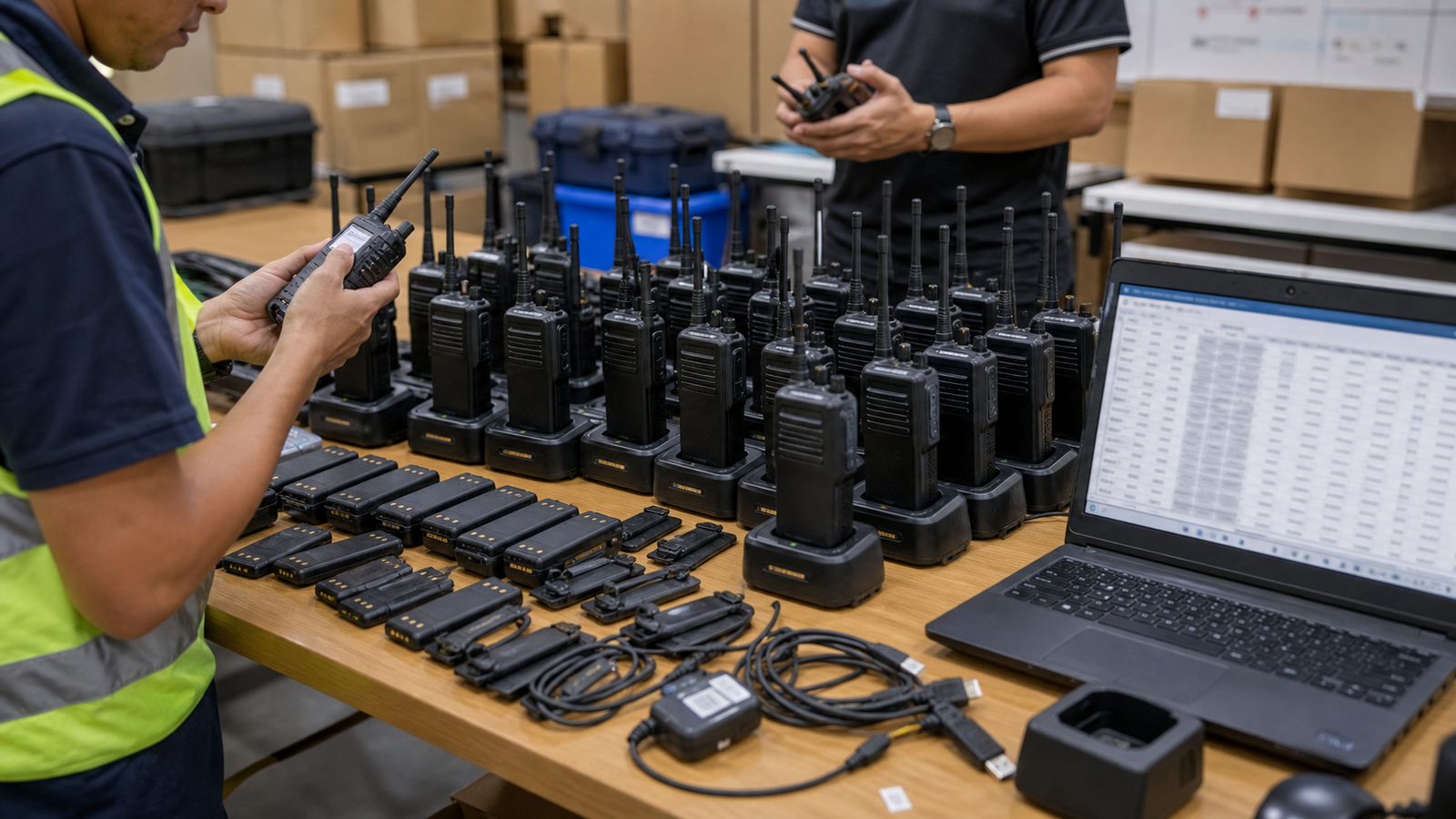 Used demo Motorola P6600i handheld radios prepared for a Miri Sarawak HVAC buyer handover case study