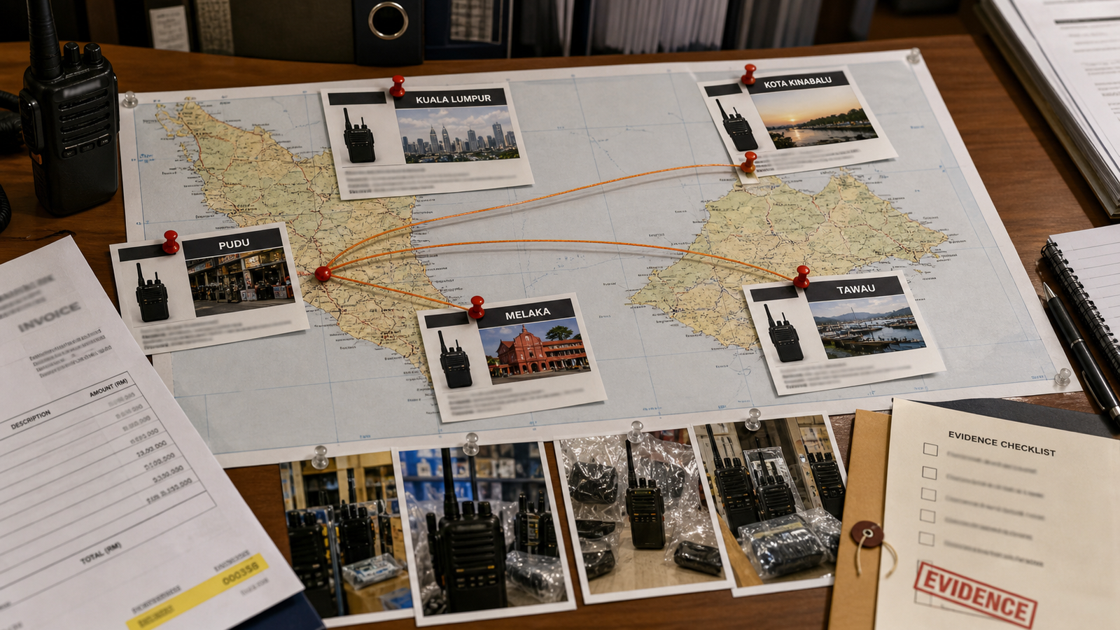 Malaysia walkie talkie fine case atlas with Kuala Lumpur Melaka Tawau Kota Kinabalu and Pudu